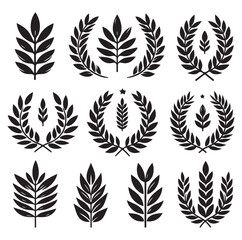 laurel sign silhouette illustration vector