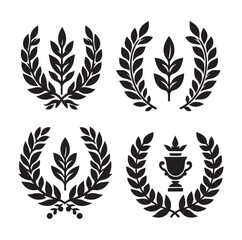 laurel sign silhouette illustration vector