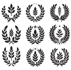 laurel sign silhouette illustration vector