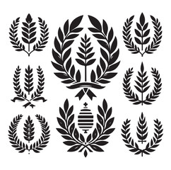 laurel sign silhouette illustration vector