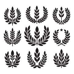 laurel sign silhouette illustration vector