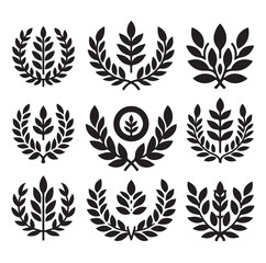 laurel sign silhouette illustration vector