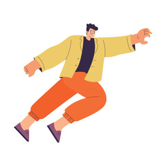 Rivalry and Fierce Competition with Man Character Moving Fast to Aim Vector Illustration