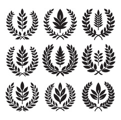 laurel sign silhouette illustration vector