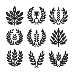 laurel sign silhouette illustration vector