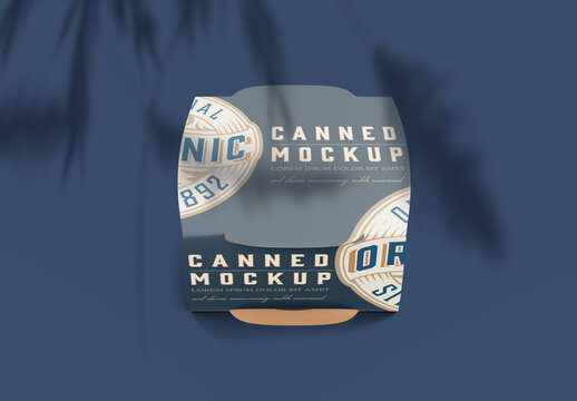 Packaging with Tin Cans Mockup