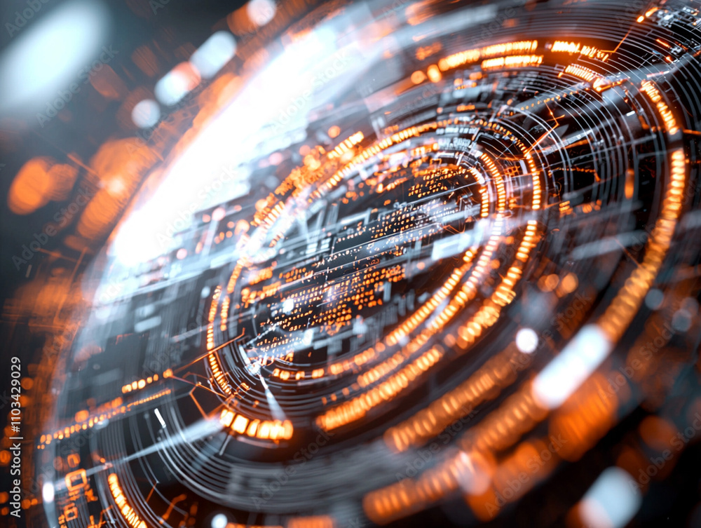 Poster ai generated abstract visualization digital space graphic art futuristic environment close-up view d