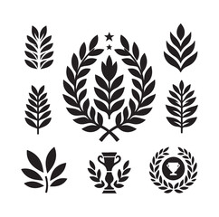 laurel sign silhouette illustration vector