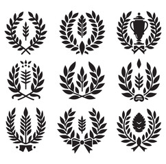 laurel sign silhouette illustration vector