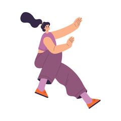 Rivalry and Fierce Competition with Woman Character Moving Fast to Aim Vector Illustration
