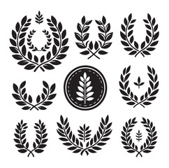 laurel sign silhouette illustration vector