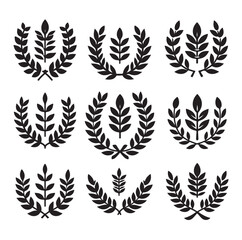laurel sign silhouette illustration vector