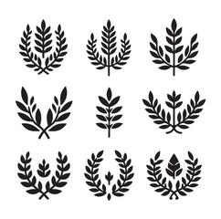 laurel sign silhouette illustration vector