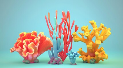 Cartoon Shaped Coral - a whimsical and playful visual. The coral's cartoonish design brings a fun and creative touch to the scene.