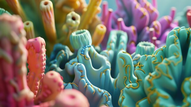 Cartoon Shaped Coral - a whimsical and playful visual. The coral's cartoonish design brings a fun and creative touch to the scene.