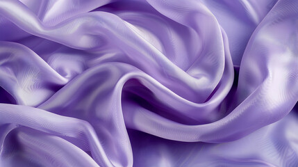 Fototapeta premium violet color fabric texture background, close up. Curl drape. Top view, copy space.
