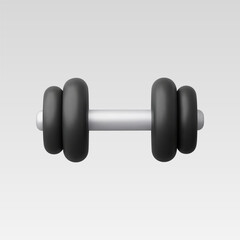 3d Realistic Dumbbell icon vector illustration