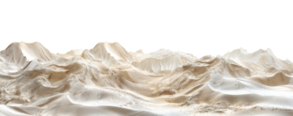 sand dunes rocky mountains landscape isolated on white or transparent png