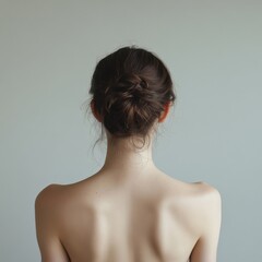 Elegant Woman with Updo - Soft Lighting & Neutral Background