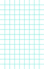 手書き感のあるシンプルなチェック柄（ターコイズブルー）、グラフチェック、ラインチェック、方眼、縦長背景