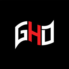 GHD logo design, GHD simple and modern logo. GHD luxurious alphabet design