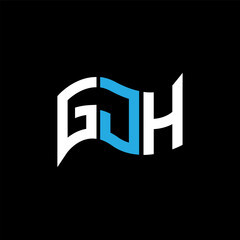 GJH logo design, GJH simple and modern logo. GJH luxurious alphabet design
