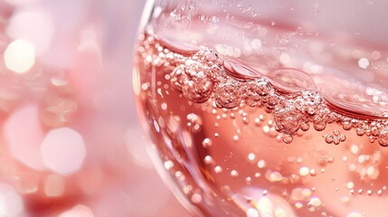Tiny bubbles on the rim of a sparkling rosé