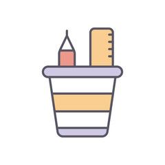 Pencil Holder vector icon stock illustration