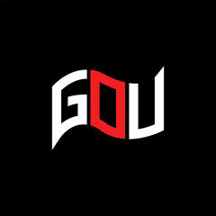 GOU logo design, GOU simple and modern logo. GOU luxurious alphabet design