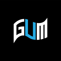 GUM logo design, GUM simple and modern logo. GUM luxurious alphabet design