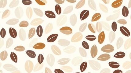 Fototapeta premium A seamless pattern of coffee beans in various colors.