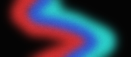 a red and blue and green abstract grainy background, glowing vibrant color gradient shape, noise texture poster header banner cover design