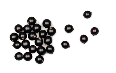 Currant berries isolated on a white background, contour