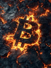 Биткойн-плакат, логотип Биткойна