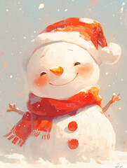 Snowman, Christmas hat