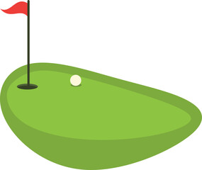 Illustration of Golf Ball on Putting Green