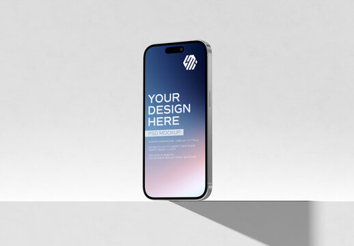 Smartphone Placed On A Wall Edge Mockup