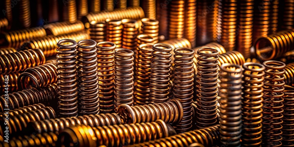 Aufkleber captivating low light photography of a metallic springs background wall texture with intricate patte