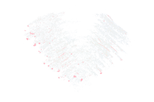 Pink heart brush strokes on transparent background - Powered by Adobe