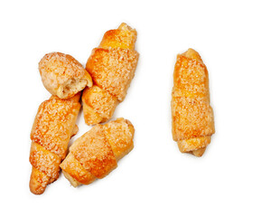 Fresh croissant isolated on a white background, contour