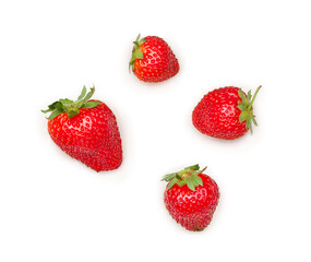 Strawberries isolated on a white background, contour