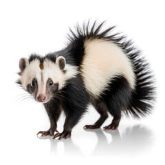 Fototapeta premium Striped Skunk on white background