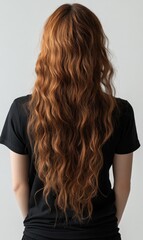 Fototapeta premium Mysterious Woman with Voluminous Red Hair against White Backdrop