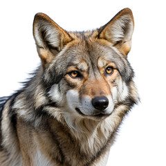Fototapeta premium Mexican Gray Wolf on white background