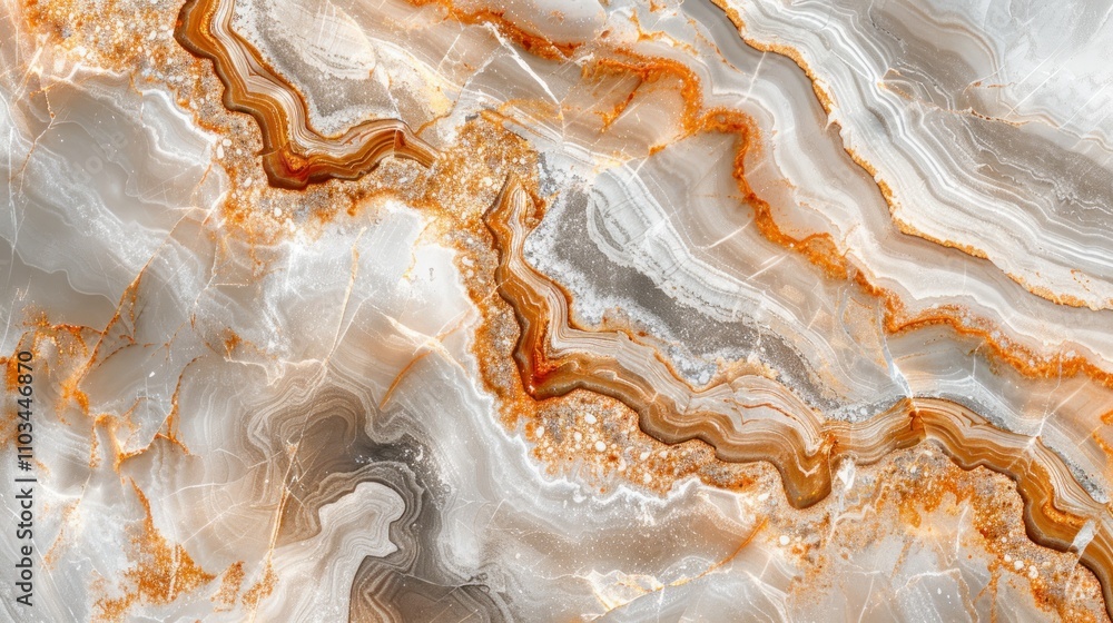 Aufkleber abstract agate stone texture with swirling patterns and warm colors.