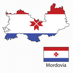 Vector illustration with national flag with shape of map vector.