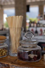 Straws are made from natural wheat and cane stems.