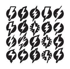 Lightning bolt silhouette vector illustration 