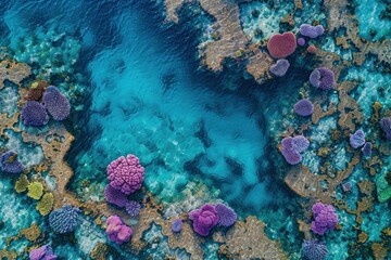 Obraz premium Photo of coral reefs from a drone
