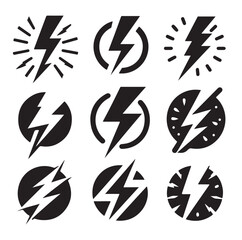 Lightning bolt silhouette vector illustration 